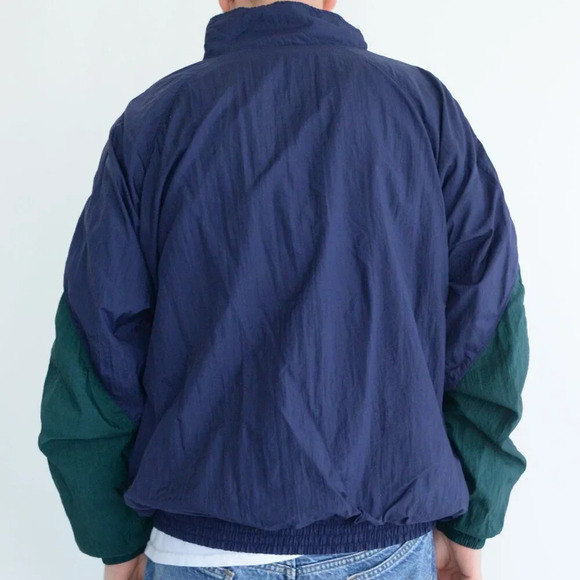 Vintage 90'S Puma Navy & Green Windbreaker  Running Jacket Size Large - Picture 2 of 11